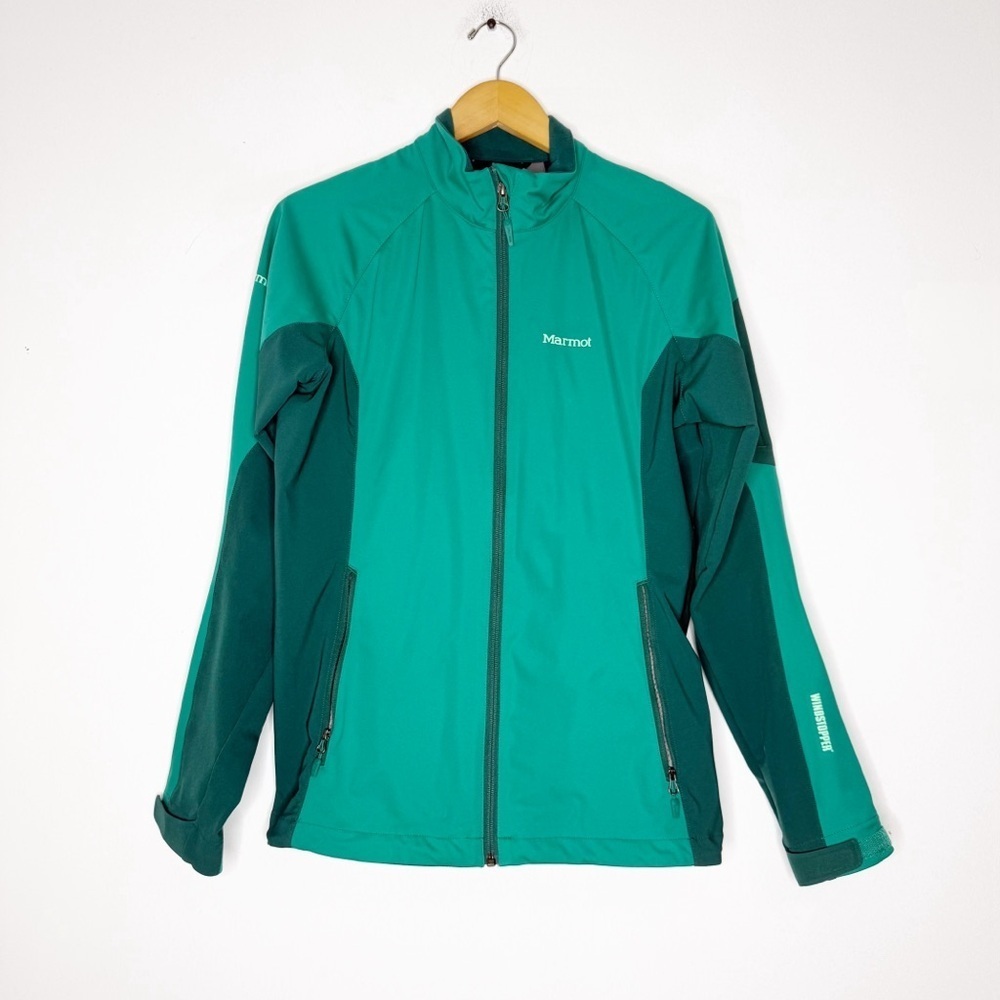 Marmot Windstopper Softshell Jacket Women’s Large Teal Green Full Zip